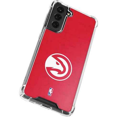 NBA Atlanta Hawks Distressed Galaxy S21 FE Clear Case